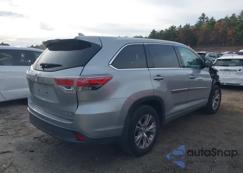 2015 Toyota Highlander Le Plus V6 from USA, damaged, VIN 5TDBKRFH5FS178528